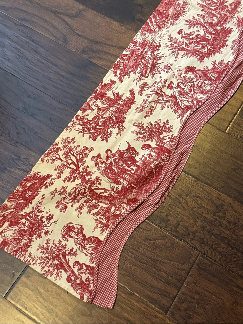 Waverly Garden Room Red Ivory Toile Double Layer Fairfield Valance 80”x15”
